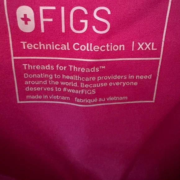 Figs Technical Collection XXL in Bright Pink - Picture 3 of 3